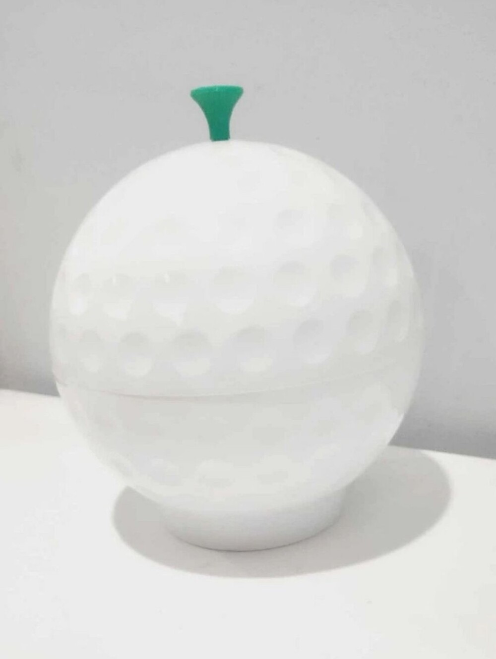 Rare Unique Oversized Golfball Tee Handle Ice Bucket Container, Plastic, 10"D